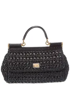Dolce & Gabbana Elongated Sicily Raffia Satchel