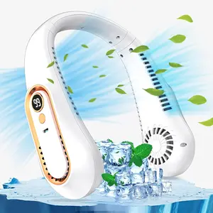 Wearable Fan, Wearable Cooling Fans, Portable Cooling Neck Fan Wearable for Hot Days - 5 Speed Rechargeable USB Fan with Oscillating Head, Led Display & Whisper-quiet Tech, Adjustable for Kids Women Men At Work/outdoor/travel,great Gift