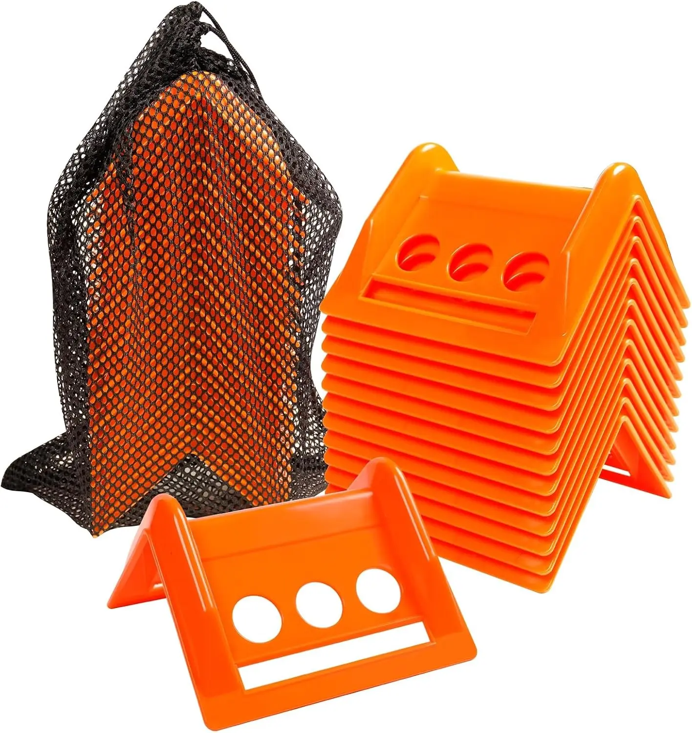 24 Pack 4" Flatbed Edge Protectors with Carrying Case, 4" Winch Ratchet Straps Plastic Corner Protectors for Flatbed Cargo Load (Orange)