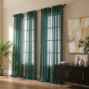 Curtain Club 4 Panels 52x95inch 540D mesh straight stripe curtains with loops at the top, soft and light-transmitting, suitable for bedrooms and living rooms, 130 GSM. FT6666