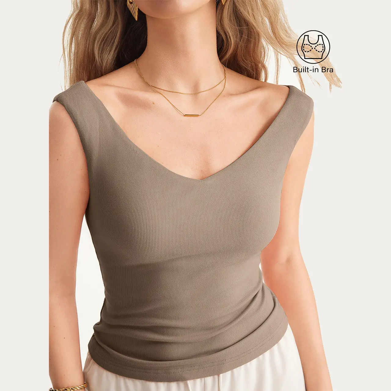 【ANY 3 FOR $99】OGL Plantive Essential V-neck New Airy Bra Top cute tops women summer top