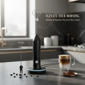 Milk Frother Wand Rechargeable Milk Frother, 3-Speeds Automatic Handheld Foam Maker, Electric Milk Frother, Cordless Milk Frother, Household Kitchen Appliances for Home Use