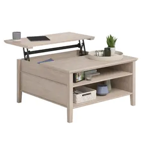 East Adara Lift-top Coffee Table - with Hidden Storage & Open Shelves for Modern Living Room