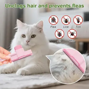 Self-Cleaning Pet Grooming Brush for Cats & Dogs – Effective Knot Remover & Floating Hair Tool for All Coat Types