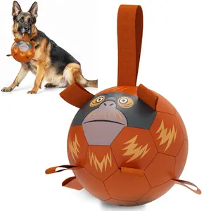 Dog Ball Monkey Shape with Inflatable Pump Interactive Dog Football Indoor Outdoor Toy Suitable for Medium Large Dogs Indoor Training Ball