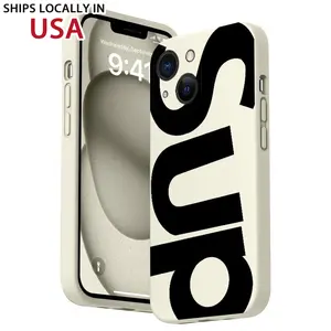 Straight Edge Letter SUP Pattern Phone Case for iPhone 15 16 14 Pro Max 13 12 11 XR XS Plus Shockproof Full Camera Protection Durable slim Silicone Cover Cellphone Protective