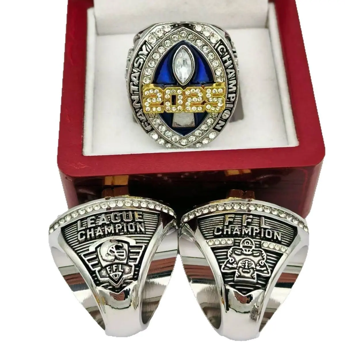 New 2025 New 2026 Fantasy Football  Commemorative Ring, Large Ring  new hot-selling men's popular ring,dream series ring, gift for friends Sparkling Zircon Inlay Cubic Zirconia Solitaire