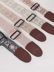 Vintage Colorful Nylon Guitar Shoulder Strap, Adjustable Geometric Print Instrument Accessory, Universal Fit for Acoustic Electric Bass Ukulele