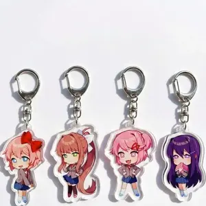 4 Ops Doki Doki Literature Club Acrylic Keychain, Monika Natsuki Yuri Sayori Bag Charm