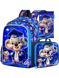3PCS Backpack for Boys, Kids Elementary Bookbag with Lunch Box, School Backpacks for Kindergarten Backpack Set