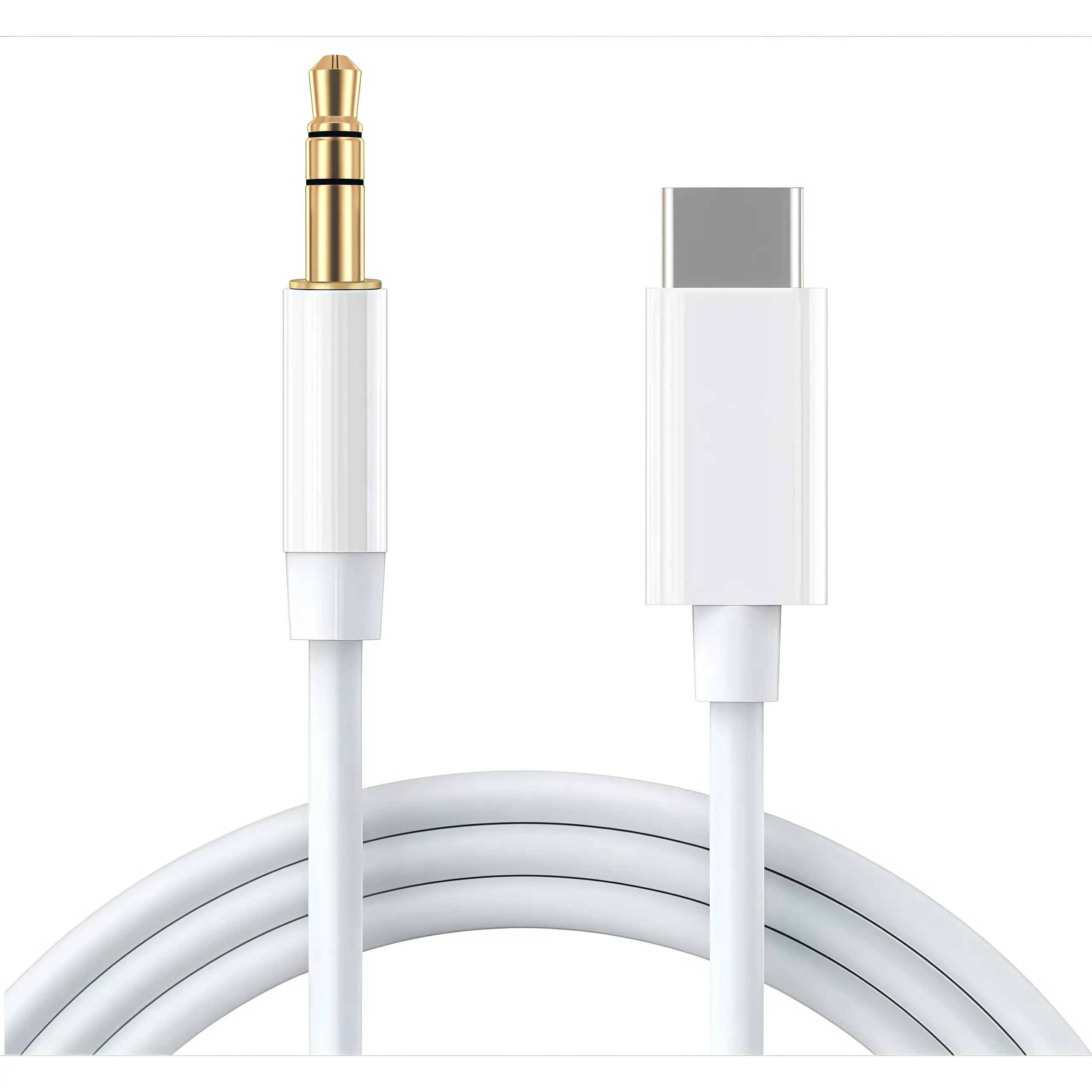 USB-C to 3.5mm Stereo Aux Cable, 3.3ft, White | for Car Stereos, Speakers and Wired Headphones
