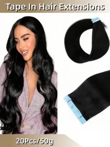 # Black Thick Tape In Hair Extensions Human Hair 10-26 Inches 50g 20Pcs/Pack Tape Ins Human Hair Extensions Real Human Hair Tape In Extensions Silky Straight Natural Black Human Hair Tape Hair Extensions Wigs & Accs