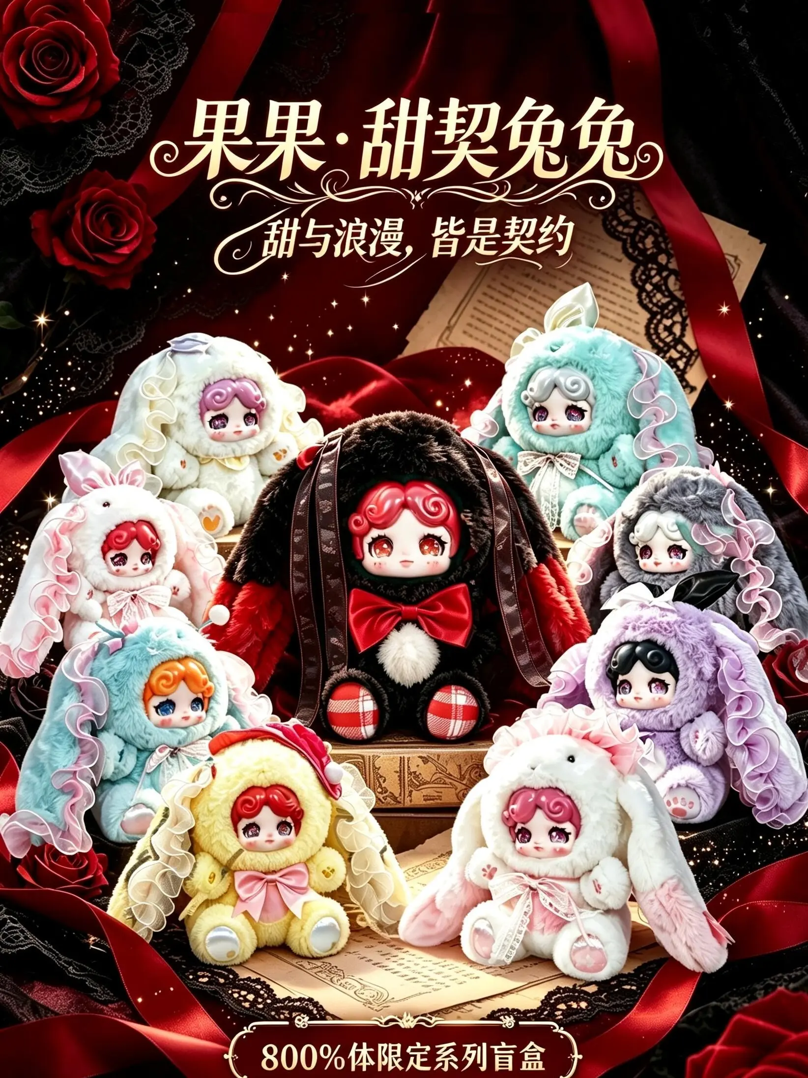 Guoguo 800% Sweet Pact Series Plush Blind Box | 6 + 2 + 1 | collectible