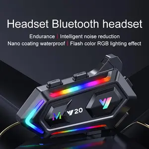 2026 NEW Motorcycle Helmet Bluetooth Headset, RGB Dazzling Lights, IPX6 Waterproof, Bluetooth 5.3, 1000mAh 25H Playtime, Noise Reduction, Hands-Free Call for Motorbike Riding