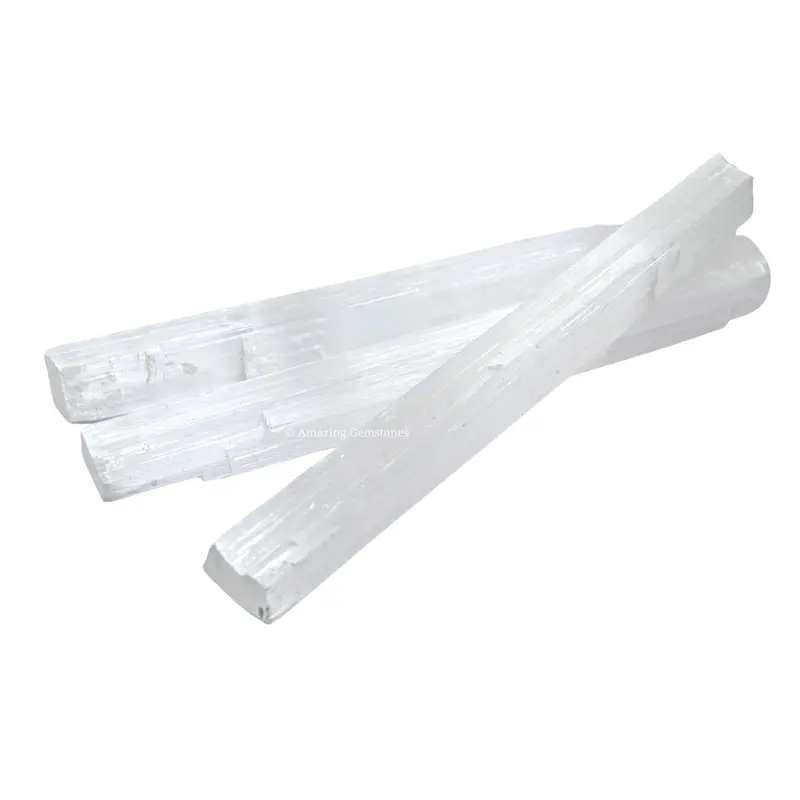 Selenite Crystal Sticks Wand Pack of 3 - Selenite Crystal Healing Stones for Meditation, Energy Balancing, Reiki Metaphysical (Selenite Crystals Bulk)