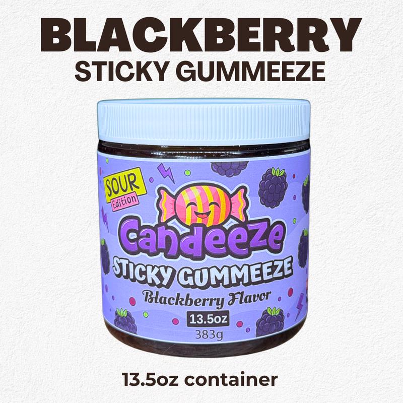 Candeeze Sticky Gummeeze Sampler Pack (4 Tubs) - TikTok Trending Candy - Blue Razz Watermelon Blackberry Peach