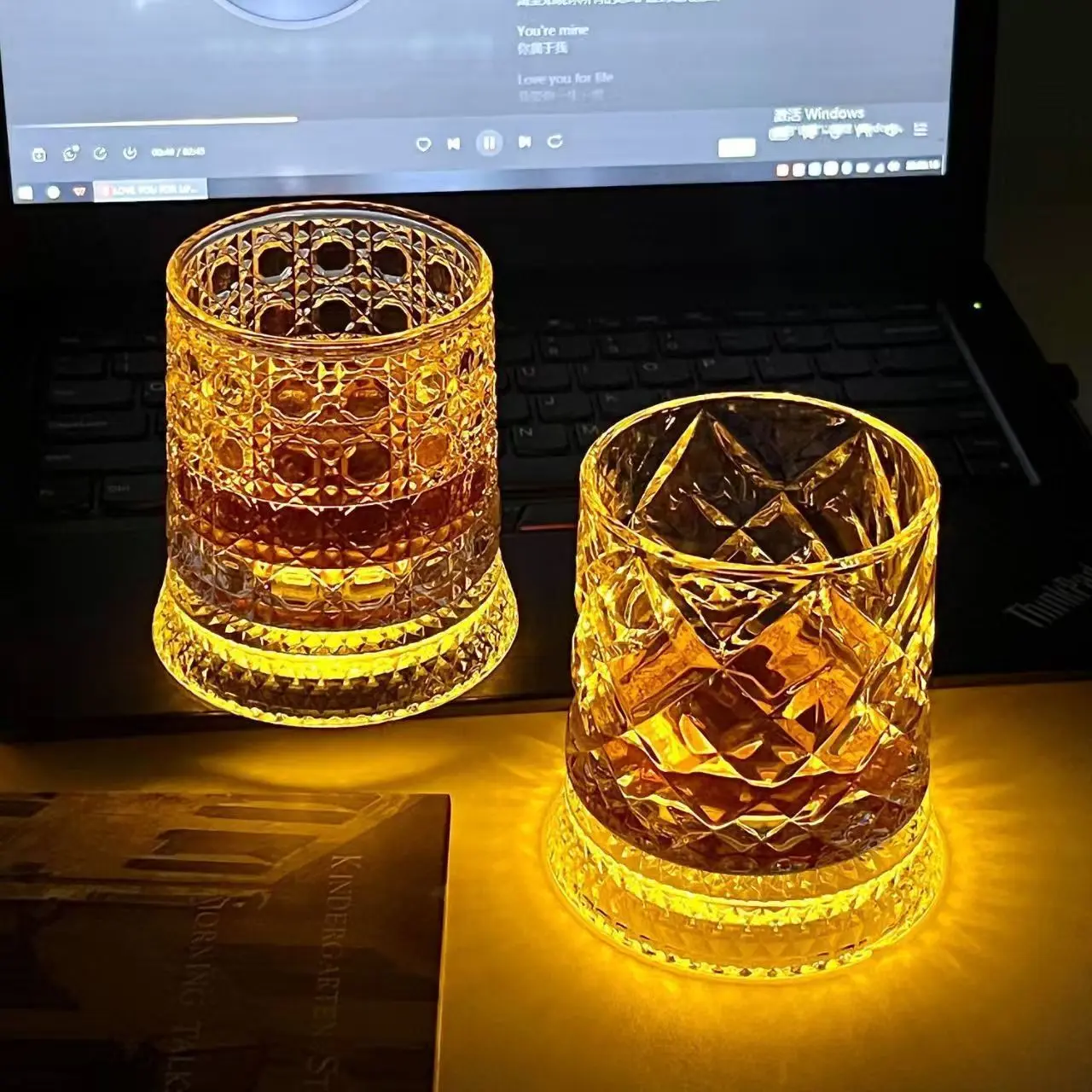 Elegant 360° Rotating Glowing LED Crystal Cup – Dynamic Color-Changing Light Barware, Luxury Party & Nightlife Drinkware, Exquisite Gift Set soda glass，#fathersdaygift summerwins,father'sdaygifts