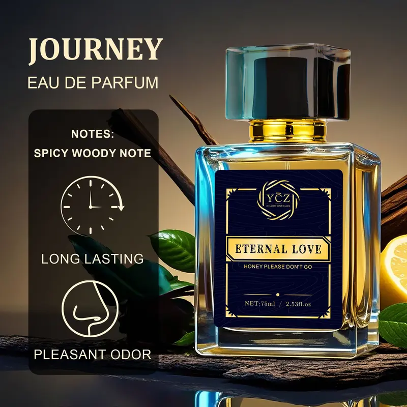 YCZ Eternal Love Perfume 2.6oz - Luxurious Aromatic Cologne with Musk Ambergris Jasmine Rose Patchouli & Fruity Notes Vanilla Scented Liquid Eau De Parfum Edp Intense Eau De Parfum Eau De Parfum Edp Intense 4