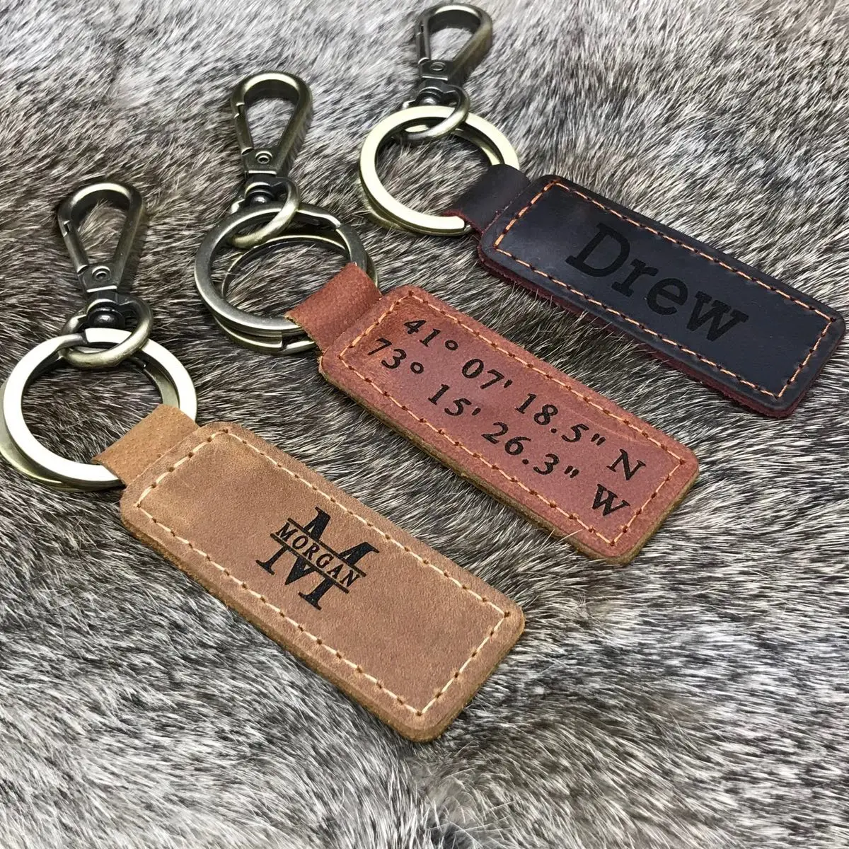 Personalized Leather Keychain