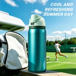 Ow（Frozen Blue）  32oz/945ml outdoor sports water bottle, double-layer vacuum insulated portable drinking cup, travel ice coffee cup