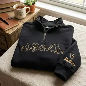 Embroidered Veterinary Medicine Quarter Zip Sweatshirt, Veterinarian Sweatshirt, Veterinary Crewneck Sweatshirt, Vet Tech Sweatshirt