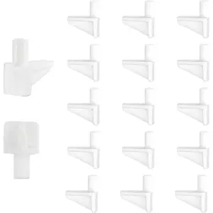 20pcs 5mm White Plastic Shelf Pegs, Shelf Support Pins Cabinet Shelf Clips Holder Pins for Bookcase Cabinets Shelves Cupboard