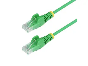 StarTech 7ft Green Slim CAT6 Ethernet Cable, Snagless, 100W PoE, UTP, LSZH, 28AWG Bare Copper Wire, Slim RJ45 Network Patch Cord, Fluke Tested N6PAT7GNS