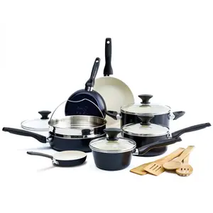 GreenPan Rio 16pc Cookware Set Black