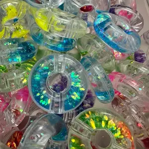 Water donut shaped beads/ water and glitter beads/water beads