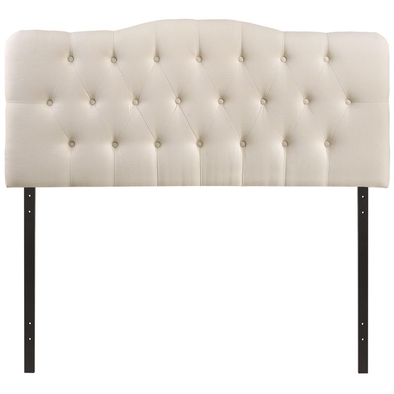 Modway Annabel King Upholstered Fabric Headboard in Ivory