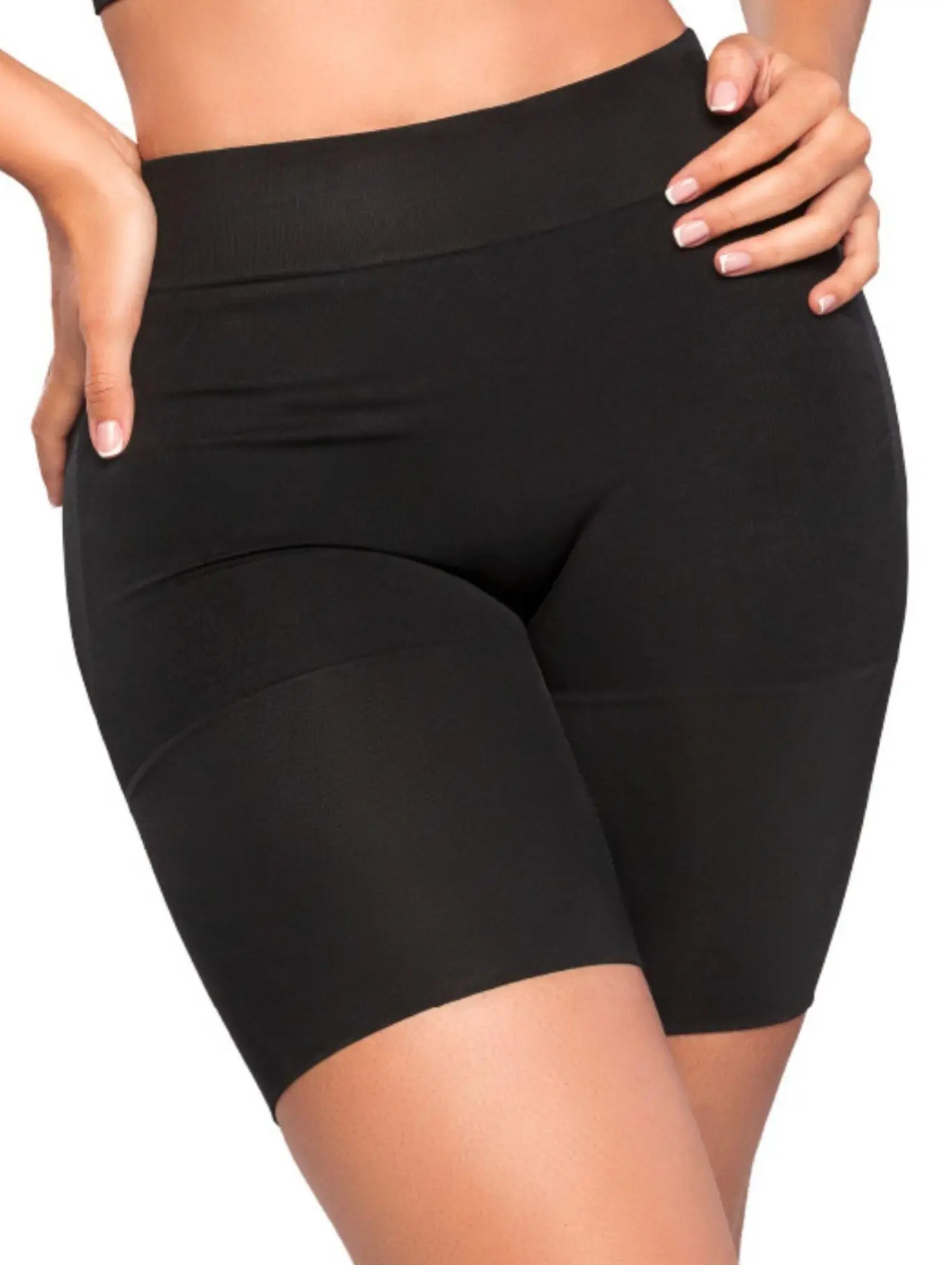 SMI04052 Women's High-Waisted Thong Shapewear, Seamfree 4-Way Stretch Polyamide Blend Fabric with Tummy Control and Natural Lifting for a Basic Invisible Look