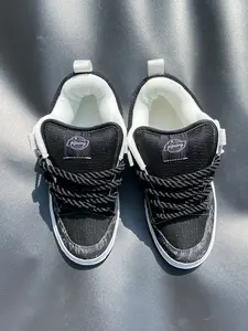 New Trendy Low-Top Plaid Sneakers for Men, Casual Canvas & Synthetic Leather Shoes, All-Season Comfortable Footwear