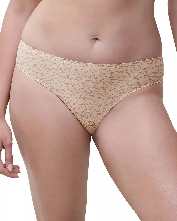 Chantelle Women's Soft Stretch Seamless Elastane Bikini Panties - Elegant Light Snake Pattern, Stretch Elastic Sports & Outdoor Swimwear Bottoms