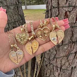 Breakable Heart Necklace Gold Plated with 2 Chains Includes Two Heart Designs Jewelry Accessory