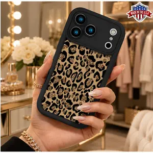 Trendy Glitter Leopard Print Pattern Case for iPhone 17 16 15 14 Pro Max 13 12 11 XR XS Plus Air Slim Shockproof Anti Drop TPU Cover