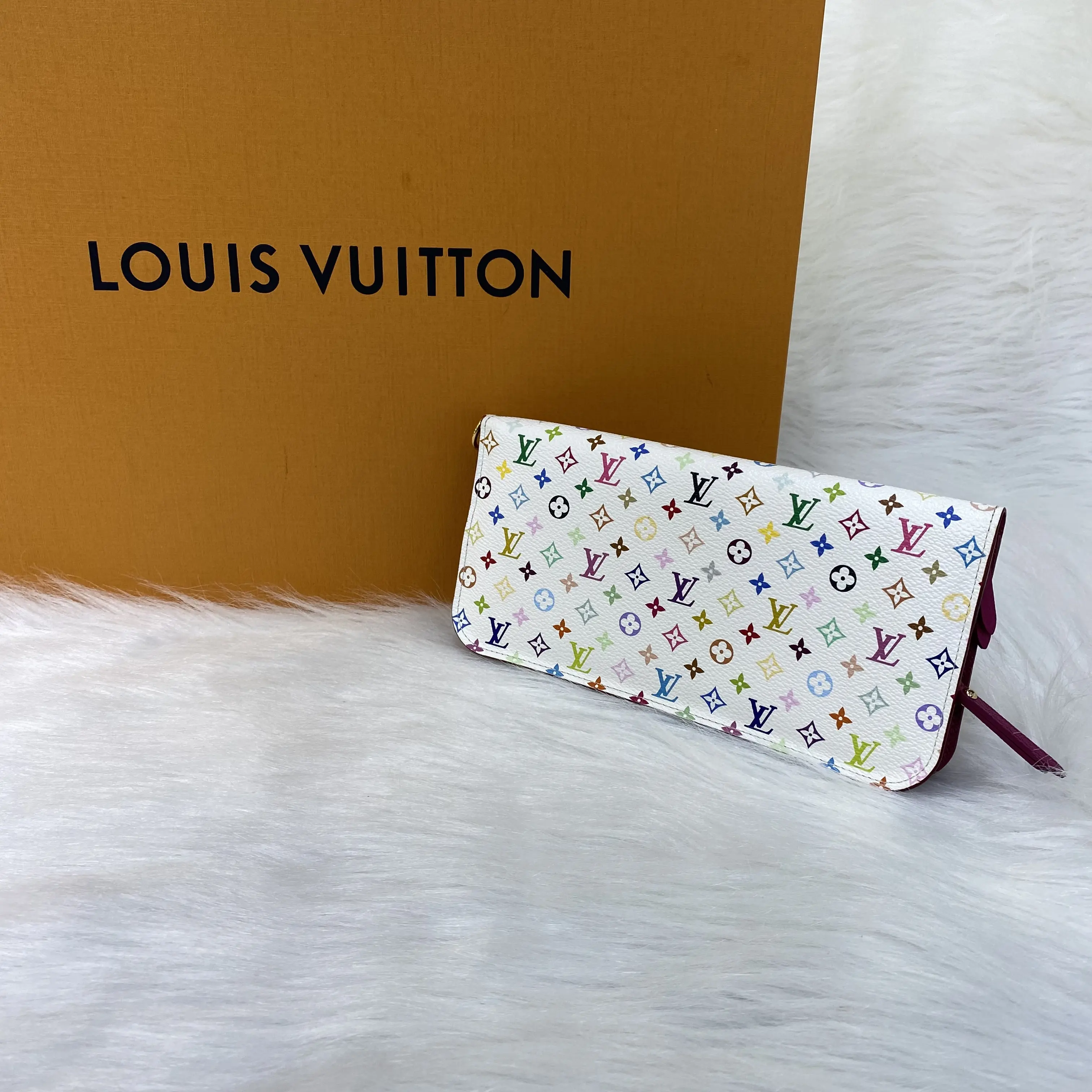 Pre-owned Louis Vuitton leather Small leather goods Monogram Multicolore Sarah Wallet