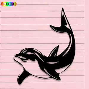 1pc Avant-Garde Dolphin Metal Wall Art, Avant-Garde Dolphin Statue Mural, Iron Craft, Perfect for Living Room, Garden, Zoo Corner Decor, Silhouette Wall Decor, Intricate Craftsmanship, Christmas Decor, Ideal Gift for Nature Lovers