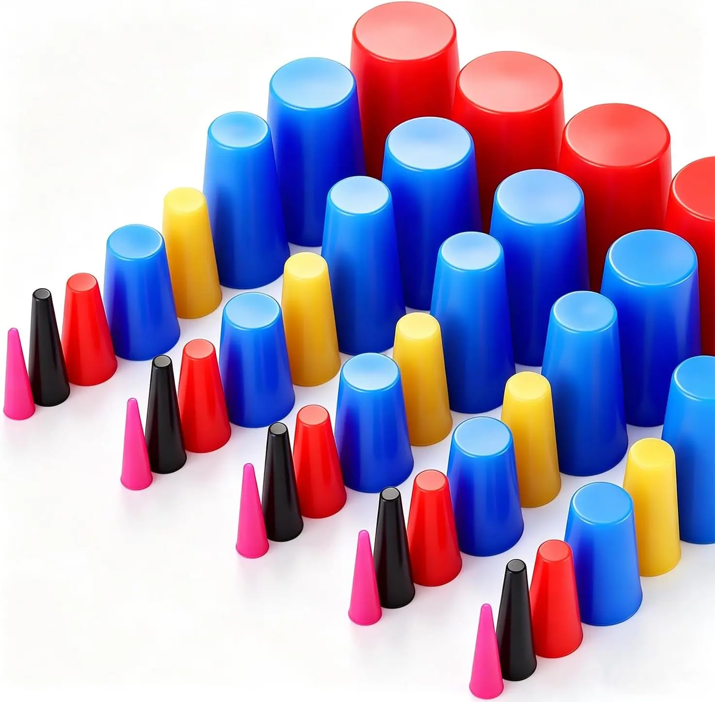 40Pack Rubber Plug 1/16 Inch to 5/8 Inch Rubber Stoppers 8-Sizes High Temp Silicone Plug for Coating, Round Hole, Painting Protection