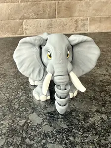 Elephant Flexi Articulated 3D Printed Figurines