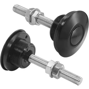 Packs of 2 Quick Release Hood Latch 2.44" Universal Aluminum Hood Pins Kit for Car Truck Racing Aftermarket Security Locking Clip Fasteners - Black