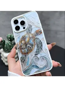 Mosaic Sea Turtle Adorable Magnetic Case for iPhone11/12/13/14/15/16/17/promax MagSafe Compatible, Lightweight, Anti-Fall | Girly & Chic Style