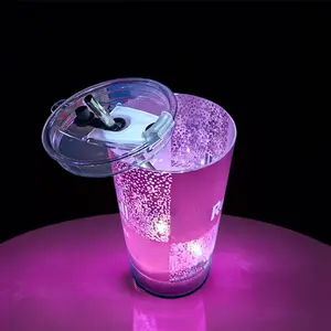 14oz LED Luminous Party Mug Red Bull Style with Straw and Lid Custom Color Option Creative Design for Bar Nightclub Mugs with Free Luxury Gift Box