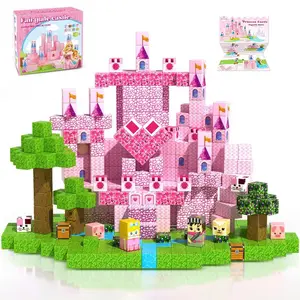 Magnetic Building Blocks Princess Castle Garden STEM Montessori Sensory Magnet Constrction Cubes for Toddler Kids Toy