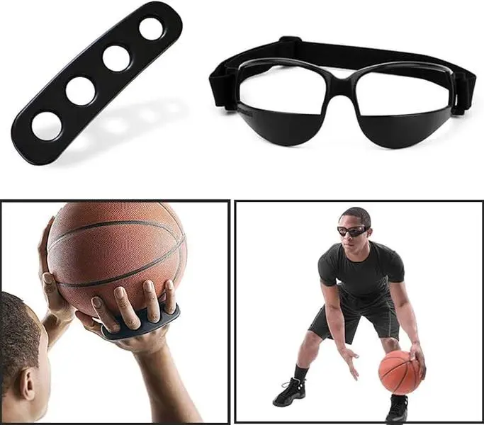 Basketball Off-Hand Shooting Trainer Kit - Includes Dribbling Goggles, Finger Spreader, Lightweight Band - Enhances Shooting Accuracy, Ball Handling, Shooting Drill - Home Training & Exercise Equipment, Training Equipment, Home Workout, Workout Equipment