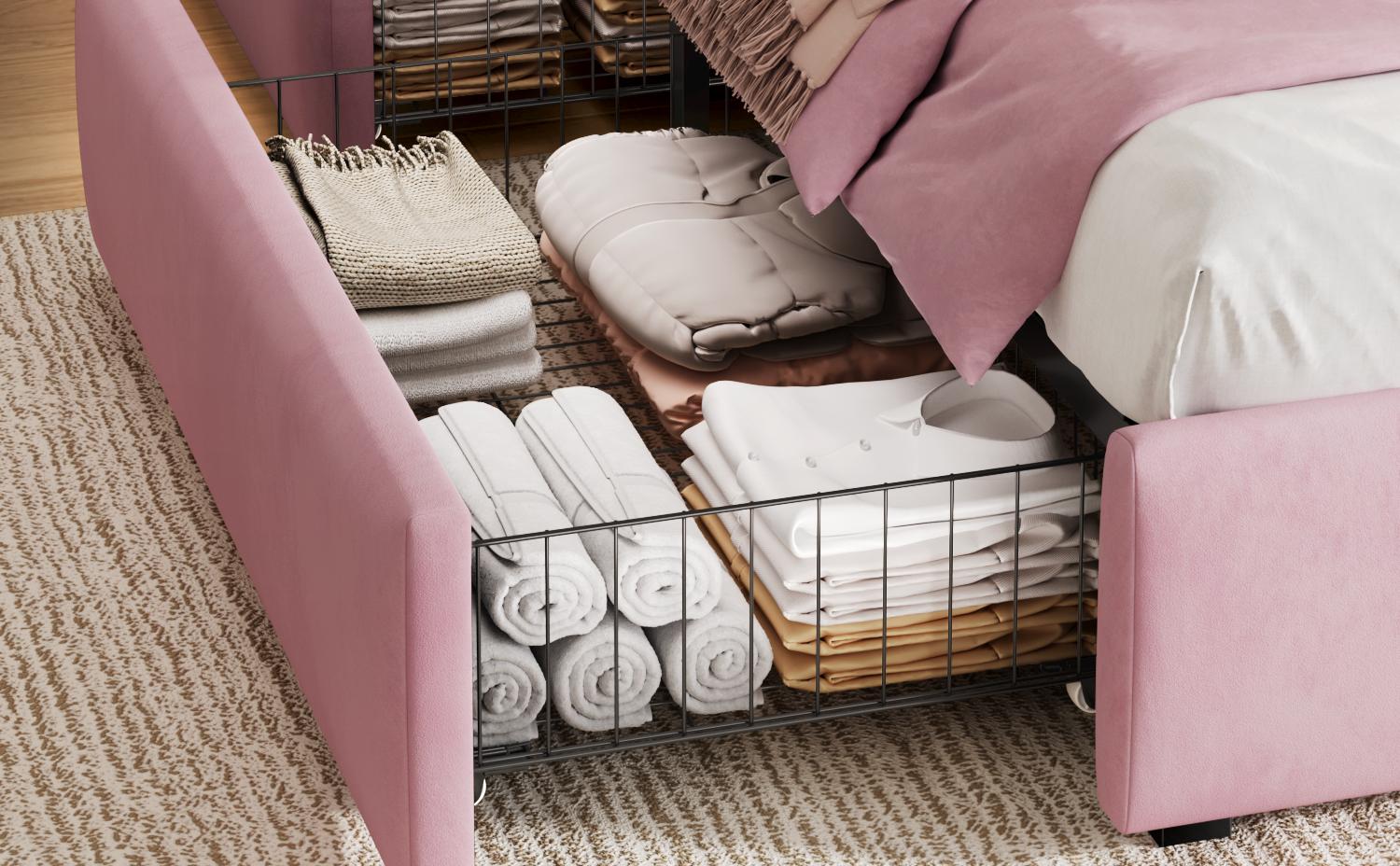 TryLazy LED Bed Frame with 4 Storage Drawers & USB Charging Station App Controlled Adjustable Headboard Lighting Modern Upholstered Platform Bed No Noise No Box Spring Needed Excellent Gift for Christmas and New Year TryLazy LED Bed Frame with 4 Storage Drawers & USB Charging Station App Controlled Adjustable Headboard Lighting Modern Upholstered Platform Bed No Noise No Box Spring Needed Excellent Gift for Christmas and New Year