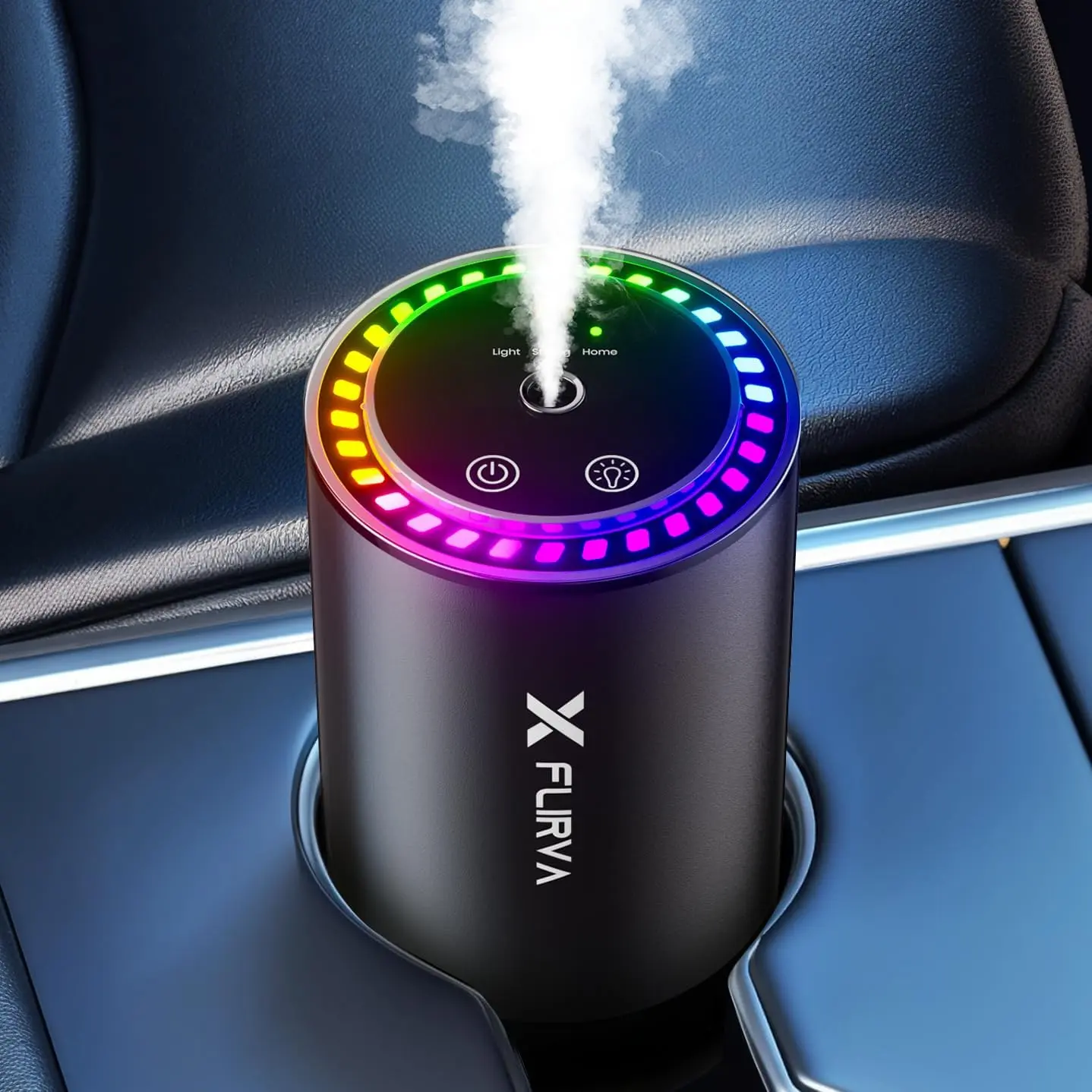 Smart Car Air Freshener, Fast 5-Second Full-Car Freshener (2025 New) Enhanced Nano Mist Frag Technology, Auto On/Off, Adjustable Intensity, RGB Light, Lasts 135 Day, Refillable, Cologne Scent
