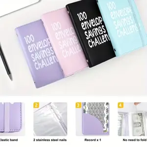 Saving Challenge Handbook with Cash Envelopes, Financial Planning Book for Managing 100 Envelopes, Monthly Budget Planner, Budgeting and Savings Tracker