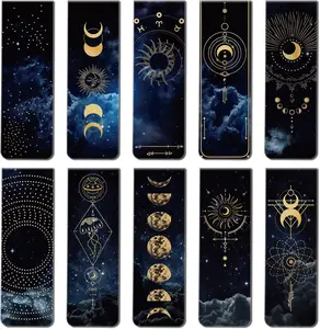 30 count Space Moon  Bookmarks Galaxy Starry Sky Clip in Book Mark Page for  Teens Students Teachers Reading School Library Office Accessories, 10 Styles
