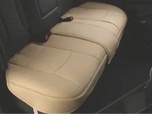EDEALYN PU Leather Back Seat Cover Bottom Only Rear Bench Car Bottom Protector Car Back Seat Cover, 49-55'' Adjustable, Non-Slip Durable, Chucks Wrapped Edge, Easy Install for 90% Standard 5-Seat Sedans & SUVs