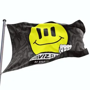 Be Smiley Visual Flag for ATVs UTVs Enhance Your Polaris, CanAm Ideal for Riders & Wall Art Banner